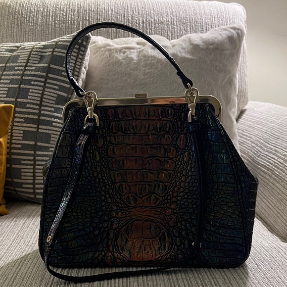 Brahmin Iridescent Crocodile Embossed Shoulder Bag - Picture 5 of 9
